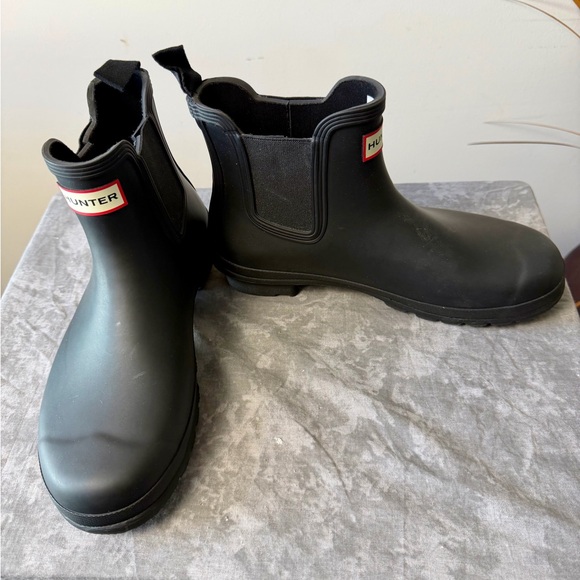 Hunter Classic  Chelsea Black Ankle Boots Size 10 - Picture 12 of 16